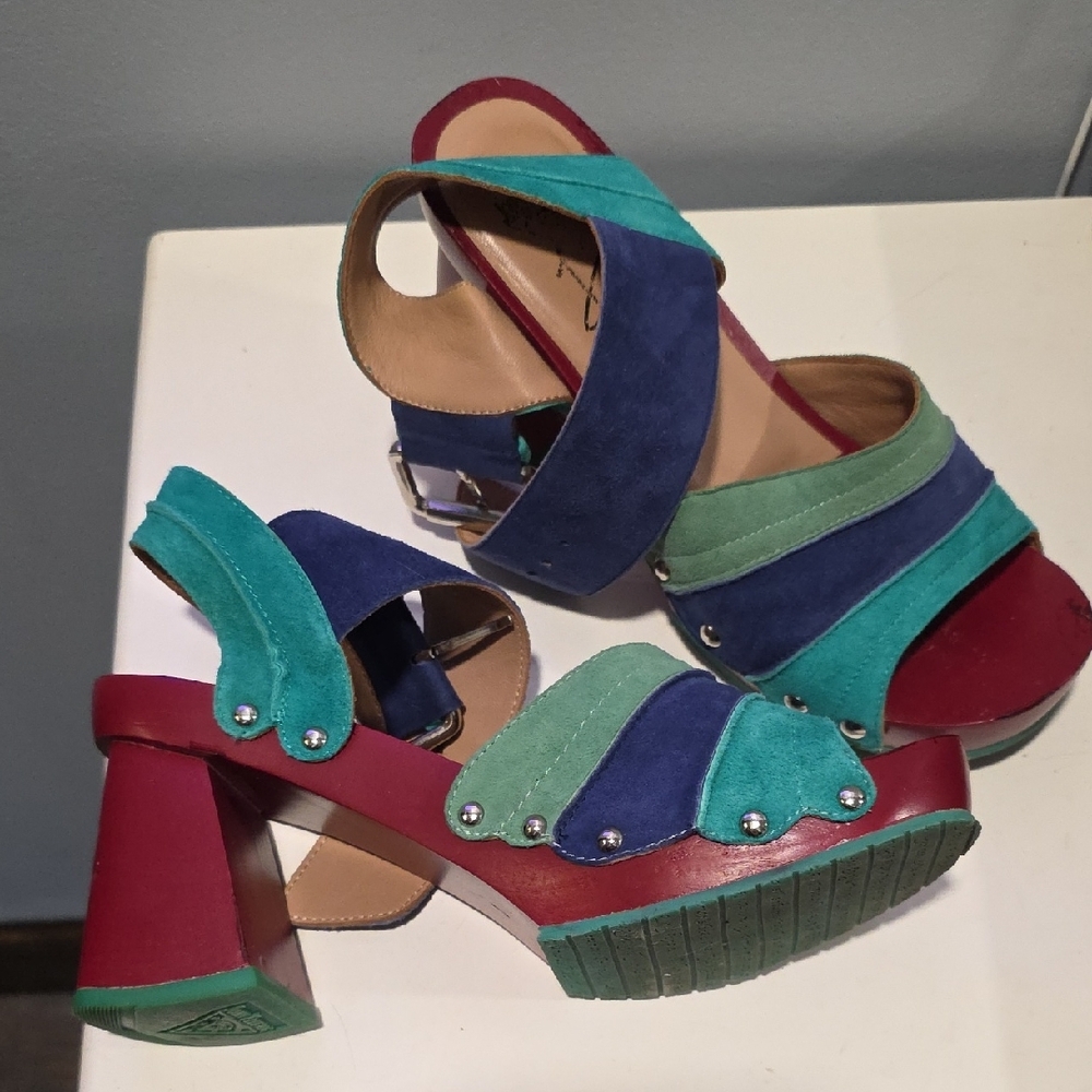 John Fluevog Multicolor Strappy Sandals - Picture 3 of 9